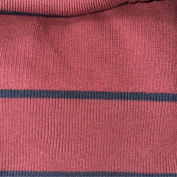 Banana Republic x Mad Men L Burgundy Navy Knit Full Zip Cardigan Sweater - Picture 13 of 13